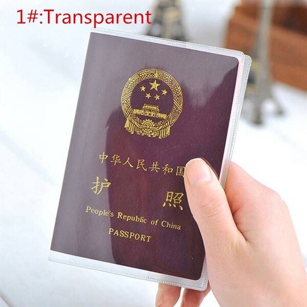 PVC Passport Cover Transparent Passport Cover Case Clear Waterproof travel document bag passport holder: Clear