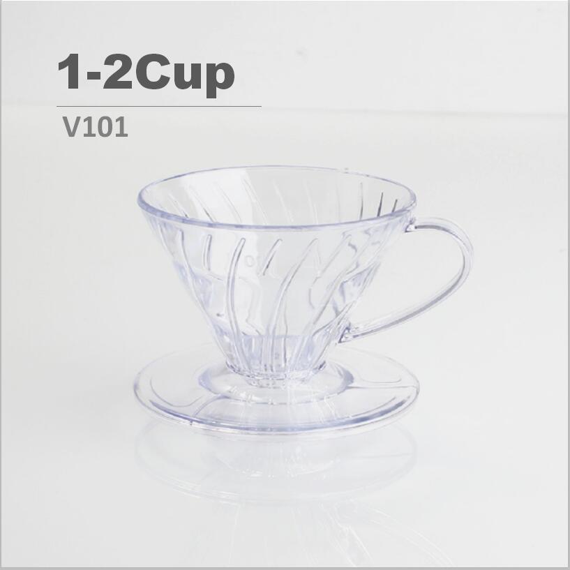 V60 Hand Drip Coffee Filter Resin Pour Over Coffee Dripper Paper Cone Drip Filters Barista Coffee Brewing Clever Dripper 101/102: 1-2 Cup Type C1