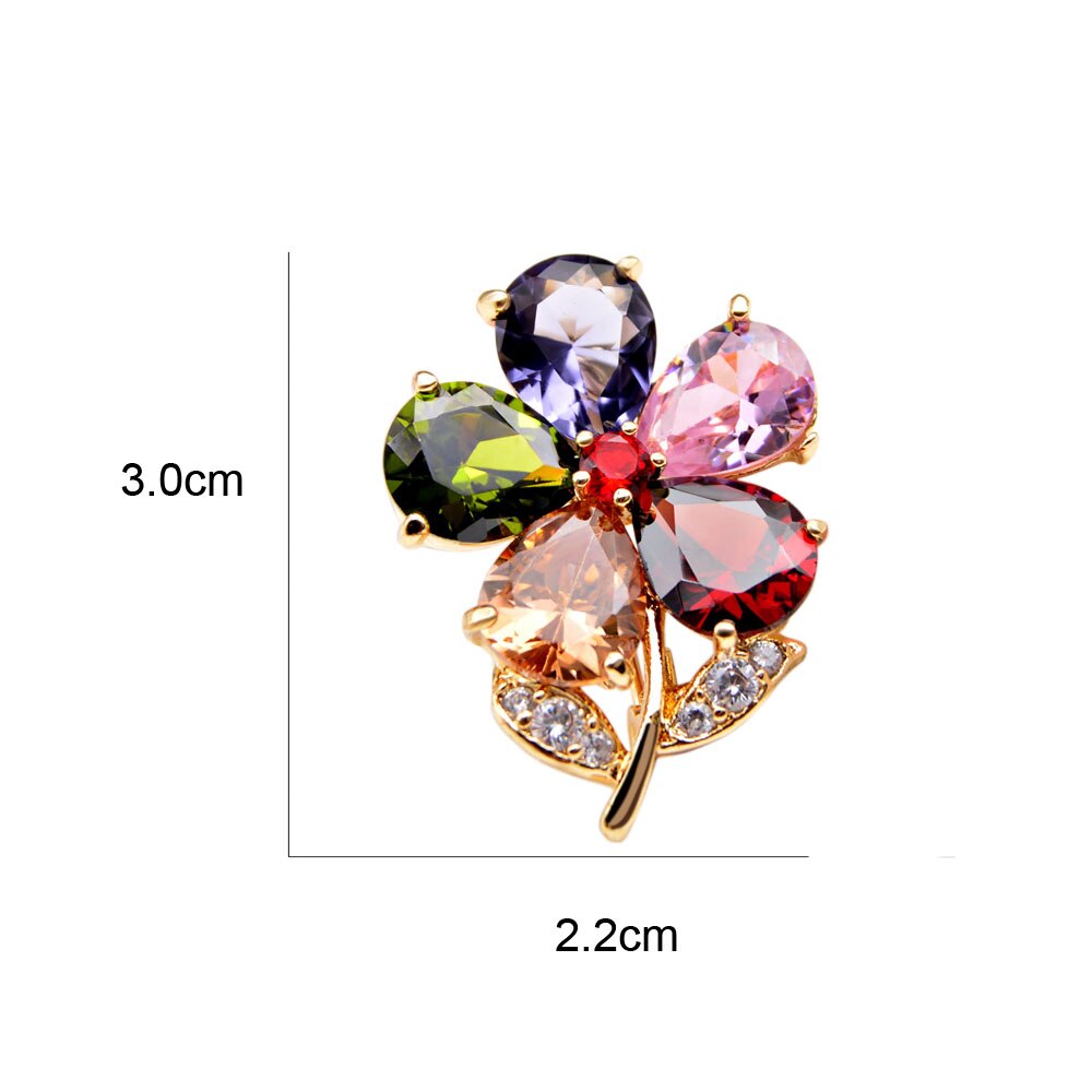 CINDY XIANG, broche unisexe à fleur en zircone cubique, broche pour femmes et hommes, 8 couleurs disponibles, bijoux d'été, accessoires de chemise