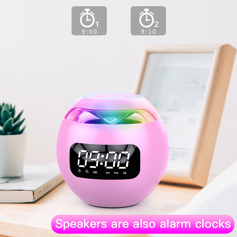 Nowoczesne przenośna kolumna głośnik Bluetooth głośnik z alarm z wyświetlaczem doprowadziło zegar Hifi radio FM mini głośnik Bluetooth wystrój domu