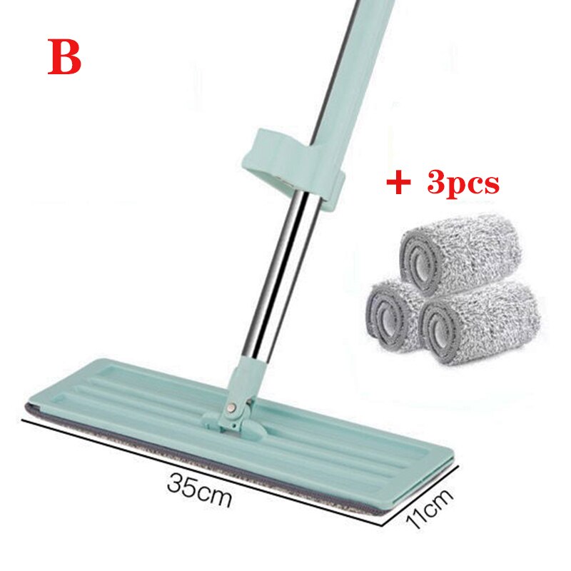 Balai serpillière en microfibre rétractable, nettoyage ménager, sans lavage, essorage automatique, lavage à la main, balai plat, Rotation à 180 degrés: B