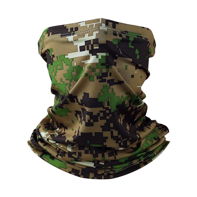 Bufanda de seda de hielo Simple Unisex para hombre y mujer, pañuelo de de Color sólido, cuello de redecilla, mascarilla facial para exteriores: summer camouflage