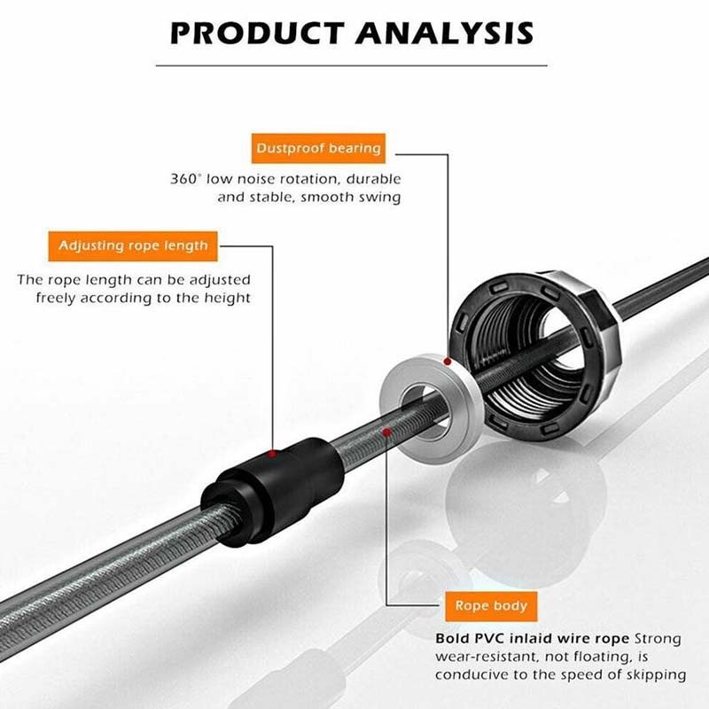 Sjippetov med vægt fitness justerbart kraftig træningshastighedshåndtag rustfrit vægtet springseil hoppereb