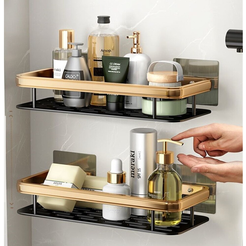 Bathroom Storage Shelf Punch-free Shampoo Shower Storage Rack Kitchen Holder Toilet Kitchen Organizer Bathroom Accessories Set