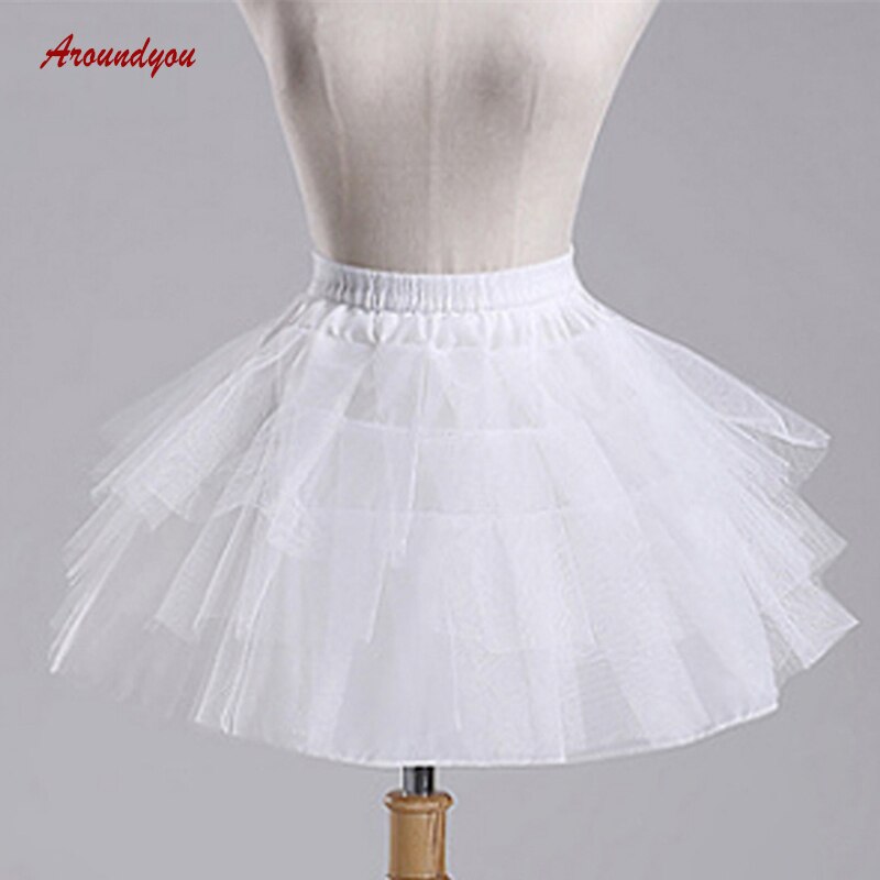 Vit eller svart kort tyll lolita underkjol för flicka underkjol tyll crinoline tutu underkjol