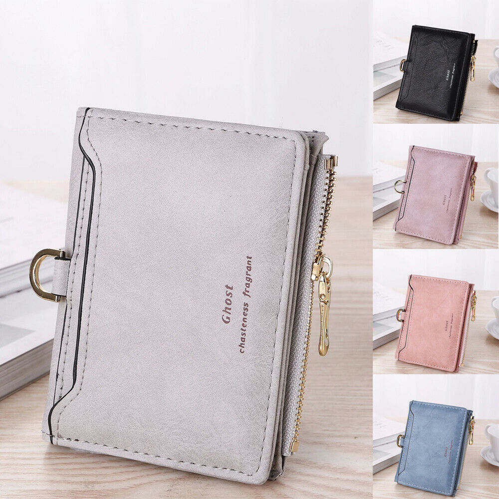 Kvinder lille pung dame kort solid møntlomme pung clutch taske