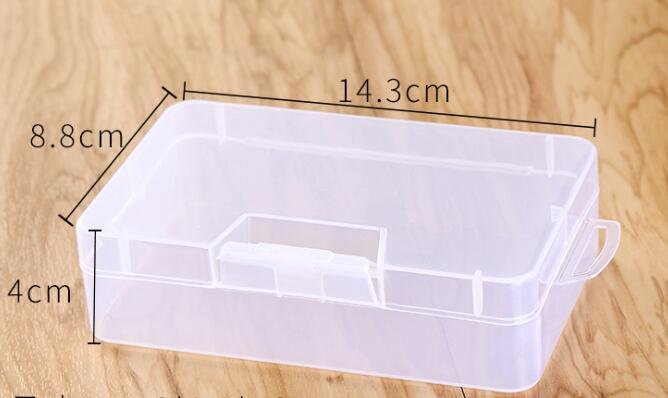 Caja de almacenamiento de plumas transparentes organizador de lápices con hebilla soporte de caja transparente mostrador estacionario para suministros de oficina en casa: Medium