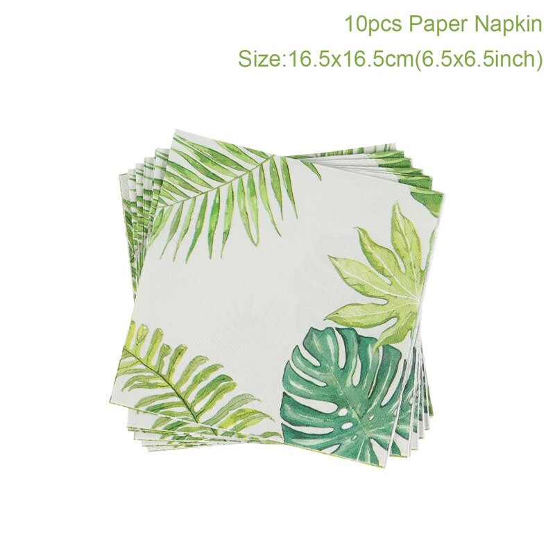 Huiran hawaii skildpadde blad engangsservice sommer tropisk fødselsdagsfest dekor creen papir plader kopper hawaii festartikler: Papirserviet