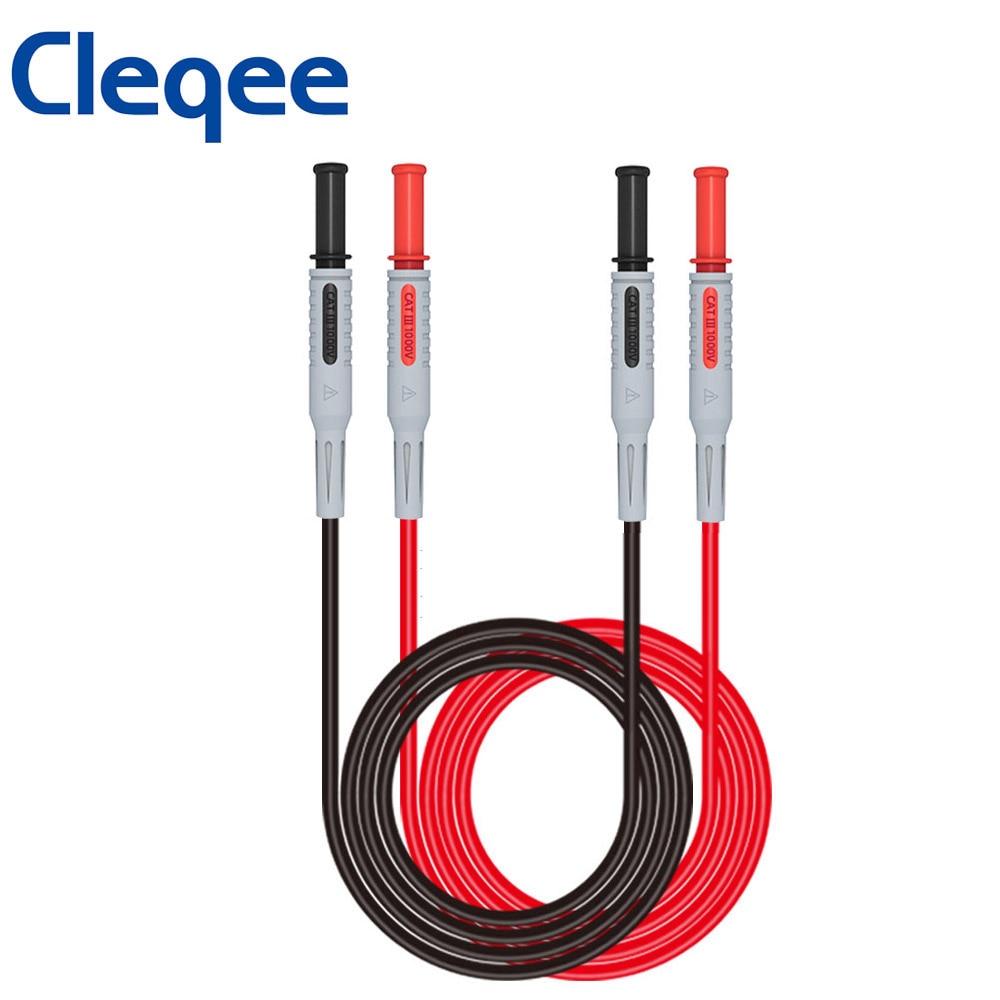 Cleqee P1032 4Mm Banana Plug Test Lead Dual Ended Banana Plug Test Kabel 1000V 15A 1M Voor multimeter Testen