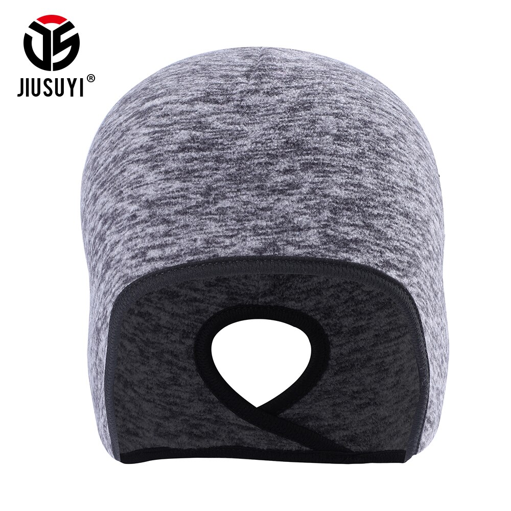 Women's Ponytail Hole Cap Winter Polar Fleece Warmer Bonnet Ear Cover Cold Weather Thermal Bicycle Sweat Hat Bun Skullies Beanie