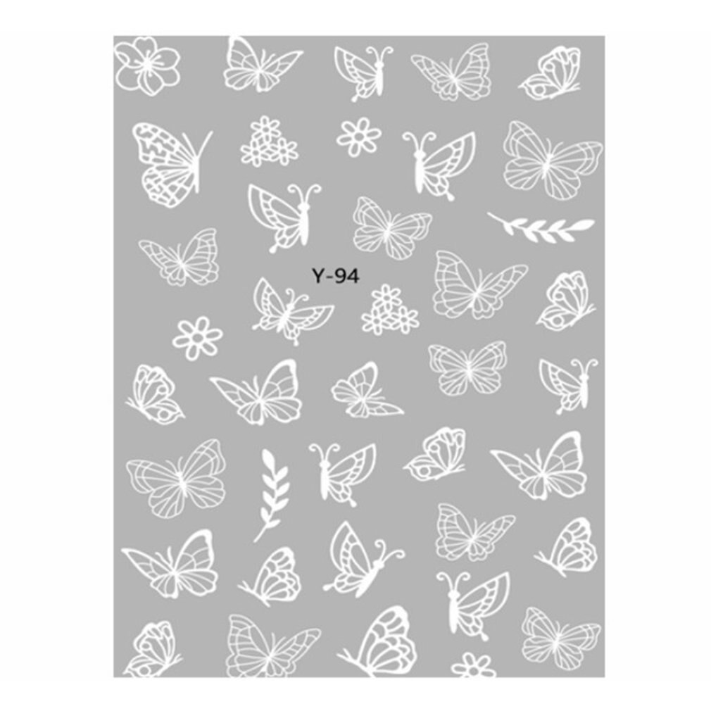 Nail Vlinder Sticker 3D Stickers Leuke Vlinder Nail Stickers Waterdicht Verfraai Nails Diy Template Creatieve Stickers: Y94