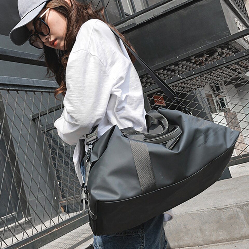 Bolso de viaje largo y corto para hombre y mujer, bolsa de mano, bolsos de hombro mensajero a la , bandolera