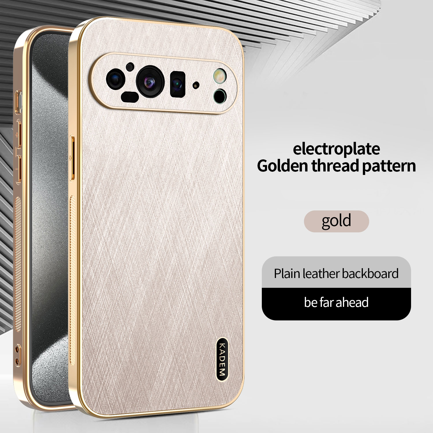 Plating Gold Silk Skin Case For Google Pixel 9 8 7 6 Pro 9 XL 8 7 6 A Leather Shockproof Cover for Pixel 9pro xl 8a 9A 8pro 7A: Microfiber / Gold