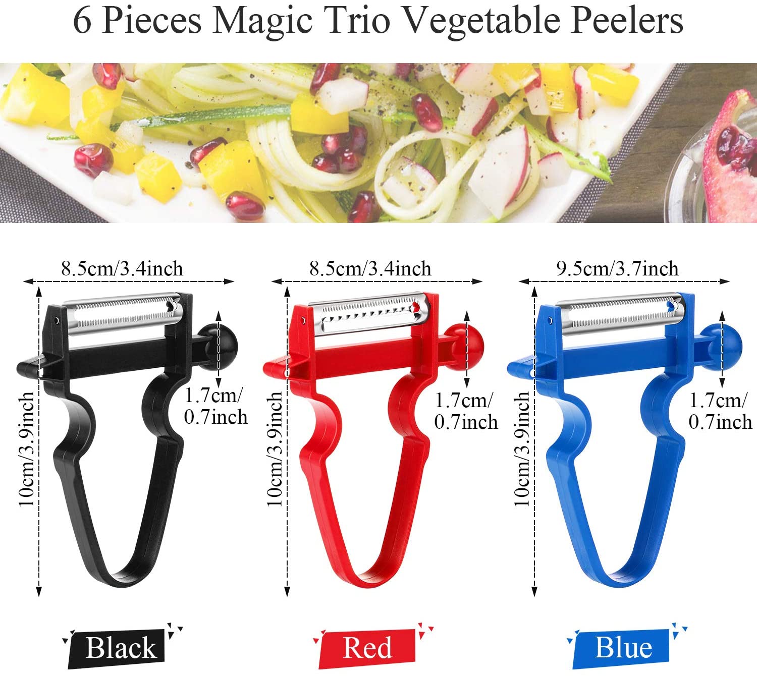 Kitchen Vegetable Magic Trio Peeler Set Stainless Steel Slicer Shredder Multi-functional Blade Grater Kitchen Accessories Tools