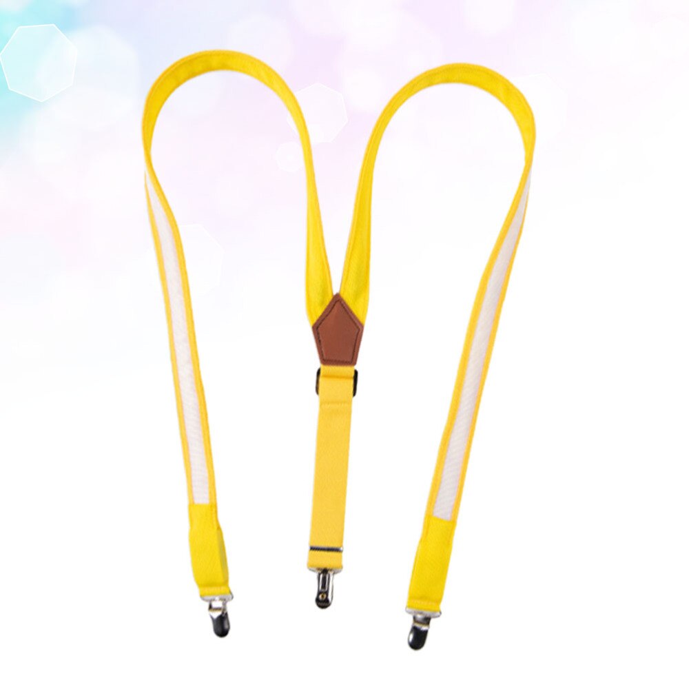 LED Clip-on Suspenders Glowing Adjustable Printing Elastic Y-shaped Braces Luminous Trouser Straps for Men (Red): Yellow