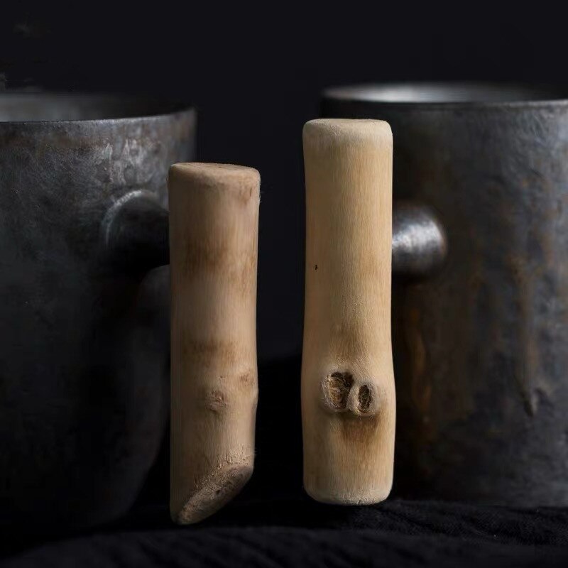 Japansk stil keramisk kontor te krus vintage vand kop retro kaffemælk med træhåndtag drinkware