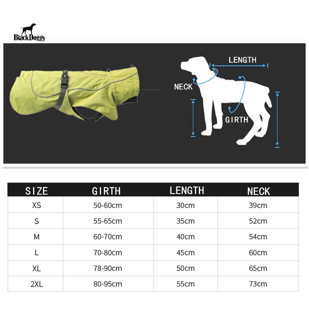 Ropas impermeables para perro impermeable para mascotas al aire libre deporte reflexivo PU para grandes perros, Labrador abrigo ropa para mascotas ropa . Exclusivo.
