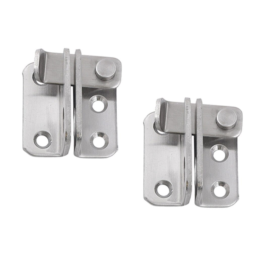 2pcs Stainless Steel Staple Hasp Door Latch Cabinet Gate Door Latches Security Lock Rustproof Hardware Right Open