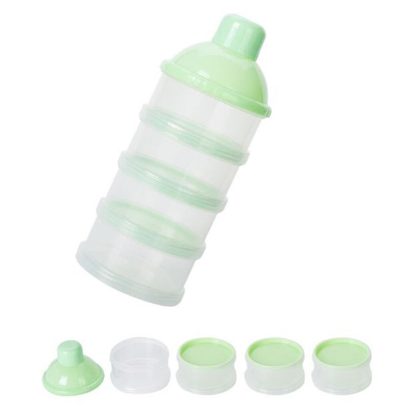 Draagbare Vier De Lagen Baby Melkpoeder Container Pasgeboren Baby Bean Voedsel Fles Vochtwerende Snack Opbergdoos