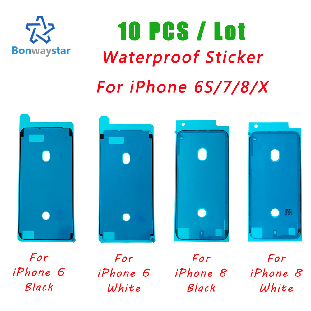 10pcs Waterproof Sticker For iPhone 6S Plus 7 Plus 8 Plus X XS XSM Max XR LCD Display Frame Bezel Seal Tape Glue Adhesive Repair