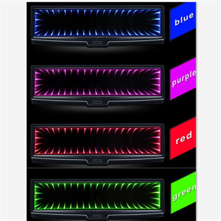 Car GALAXY REAR VIEW MIRROR LED CLIP-ON INFINITY 3D bottomless extends the abyss Rearview time tunnel Endless Infinite space