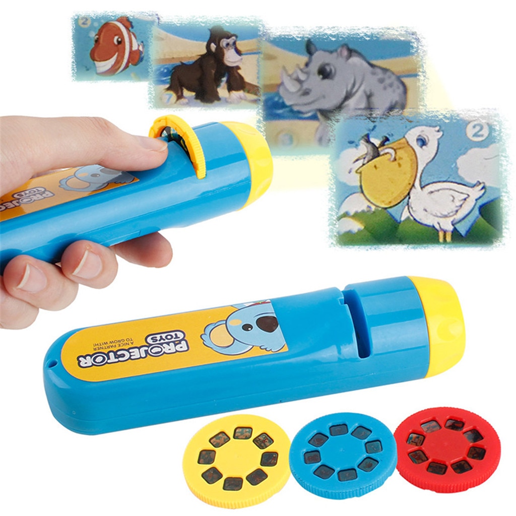 Portable Flashlight Projection Realistic Animal World Action Education Toy Animal Projection Starry Lights Kids Toys M810#