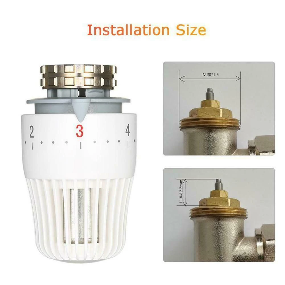 Tête de valve accessoire 6-28 ° C. ABS + PC ingénierie plastique Bronze contrôle M30x1.5 nouvelle vanne de radiateur flambant neuf outils de radiateur
