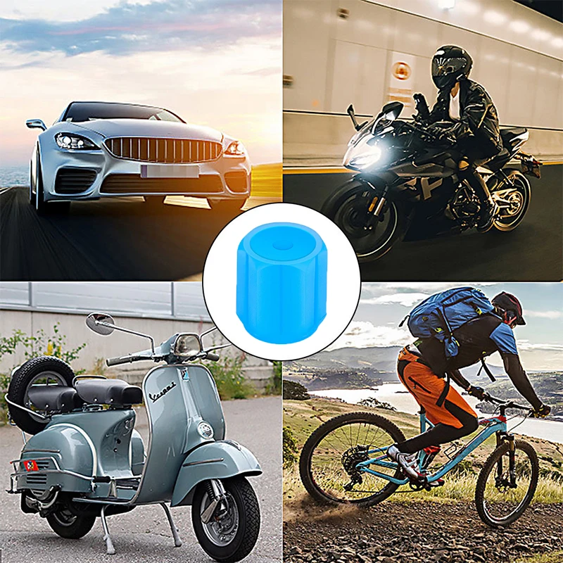 Luminous Car Tire Valve Caps Plastic Red Motorcycle Bike Tyre Valve Caps Wheel Hub Glow Decoration Dustproof Tyre Rim Stem Cover