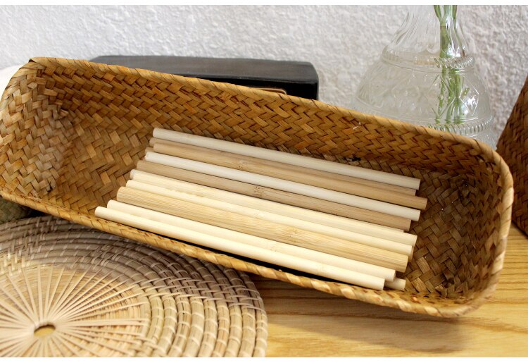 5Packs 8*200mm Eco-Friendly Bamboo Drinking Straws cutlery Reusable Suitable for Party /Birthday/Wedding /Bar/restaurant Tools