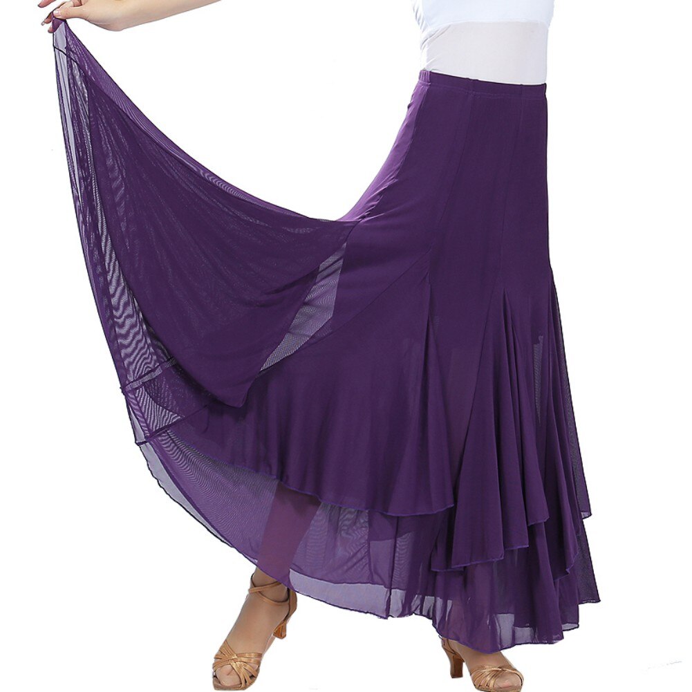 moderne danse jupe paillettes fleurs jupes Tango salle de bal valse danse jupe pour femmes dame adulte fête demi-longueur jupe