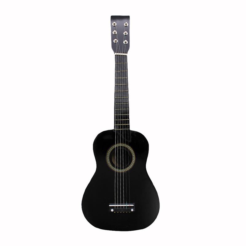 IRIN Mini 23 Inch Basswood 12 Frets 6 String Acoustic Guitar with Pick and Strings for Kids / Beginners(black): Default Title