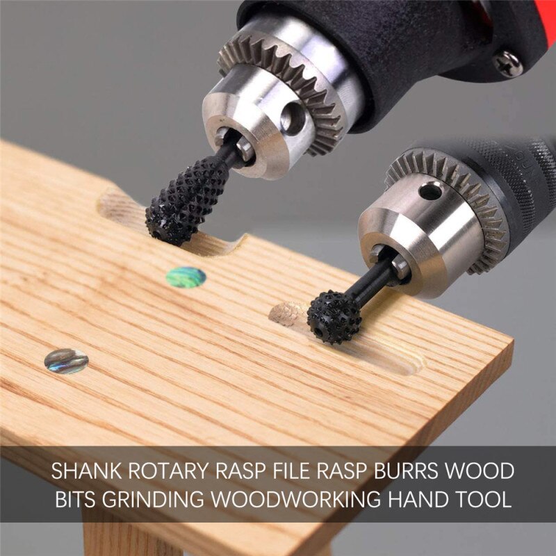 Limes rotatives pour l'artisanat, 5 pièces/10 pièces, , à tige de 1/4 ", râpe rotative, mèches de bois, outil manuel de meulage