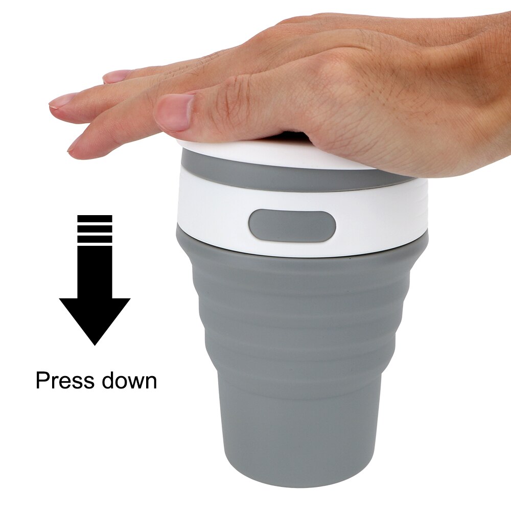 Silicone Travel Cup Coffee Mugs Drinking Ware Mug Folding Water Cups BPA FREE Portable Collapsible Food Grade Tea Coffee Cups