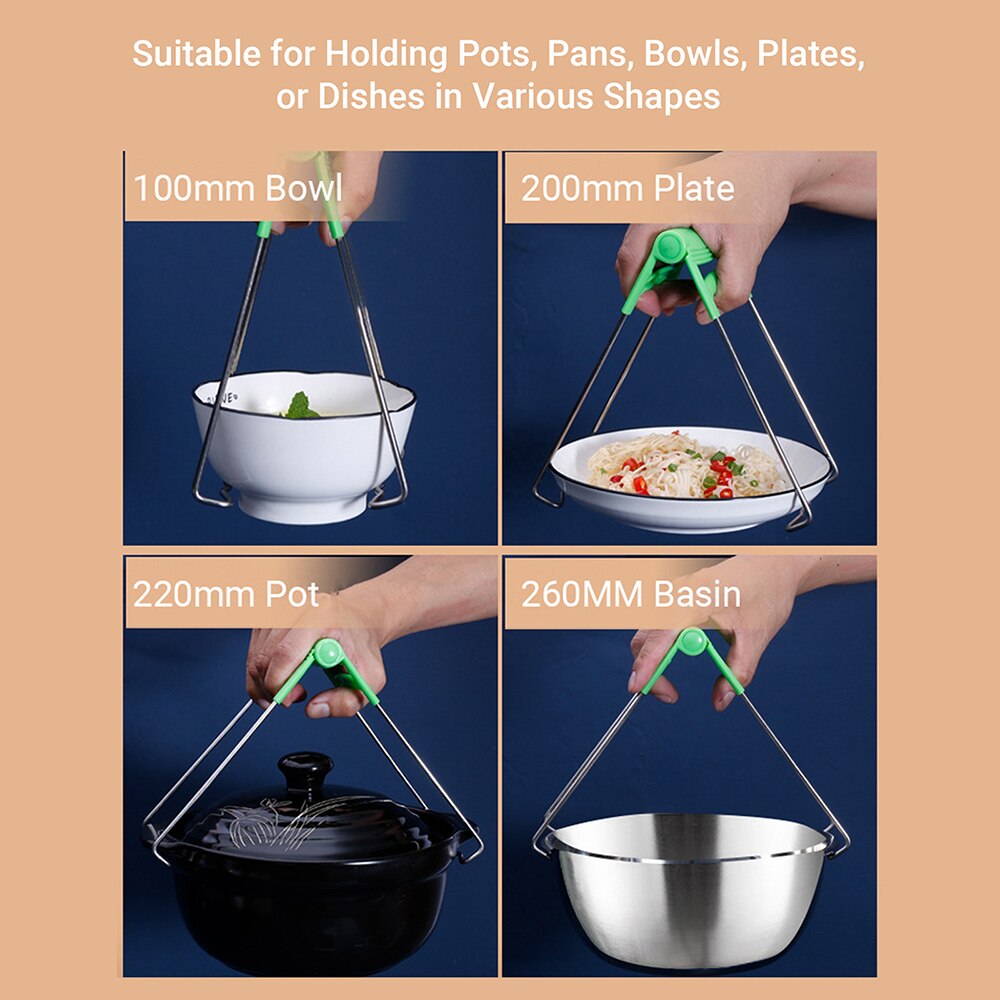 Plate Gripper Bowl Clip Dish Plate Lifter Pan Dish Gripper Clamp Kitchen Folding Dish Plate Clip Plate Dish Gripper