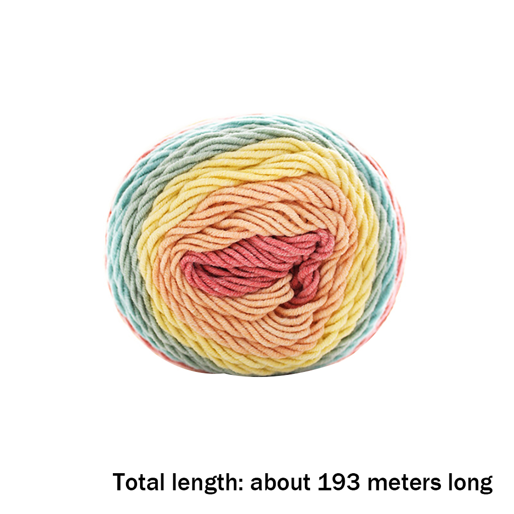 193M Rainbow Segment dyed yarn 5 Strand wool Yarn Sweater Scar DIY Handmade knitted Hat Scarf Sofa Cushion Cake Yarn: B