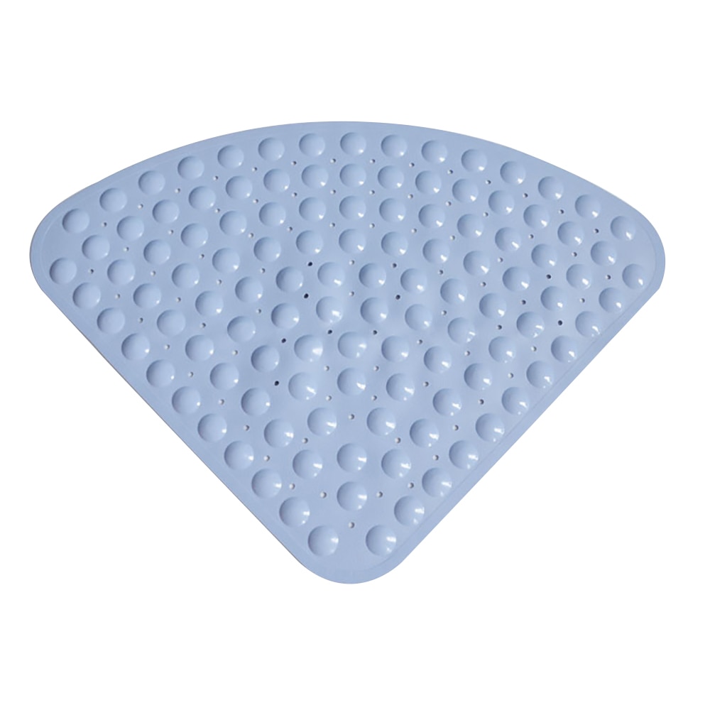 Newest Corner Bath Quadrant Sector Rubber Antibacterial Mat Shower Mat Non Slip Pad For Home: Light blue