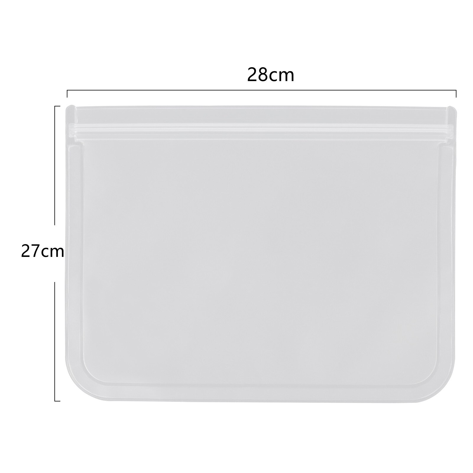 1-2 Pieces Food Storage Bag Silicone Leak Proof Container Reusable Zipper Lock Bag Transparent Household Zipper Storage Bag: 27x28cm / 1 pcs