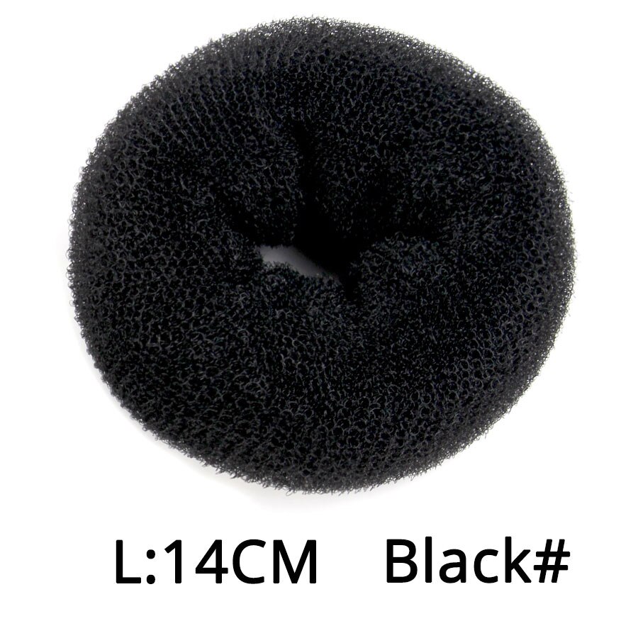 Leeons S/M/L Hair Doughnut Dish Hair Donut Bun Maker Wig Hair Donut Braids Hair Accessories Hair Bun Headband Doughnut Maker: l black