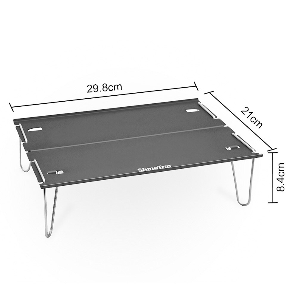 Shinetrip Camping Tafel Draagbare Ultralight Aluminium Mini Klaptafel Voor Outdoor Picknick Bbq Strand Vissen Klaptafel: Black