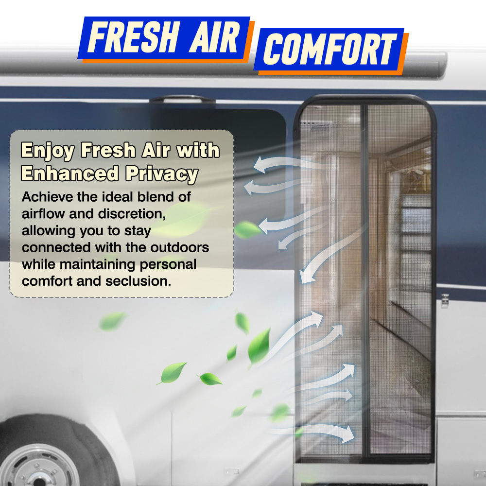 Moustiquaire magnétique pour porte d'entrée de caravane, 85x205cm, pour camping-car, caravane, insectes, voiture