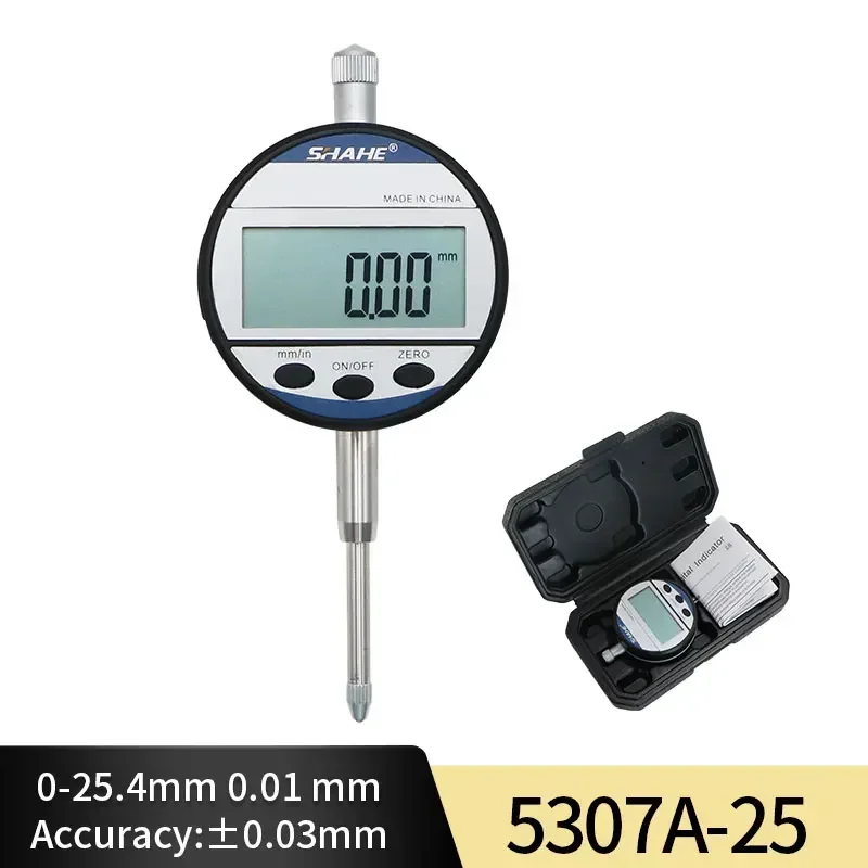 SHAHE Type Indicator 0-12.7/25.4 mm 0.01 mm Digital Dial Gauge Precision Measurement Tools Digital Dial Indicator: green