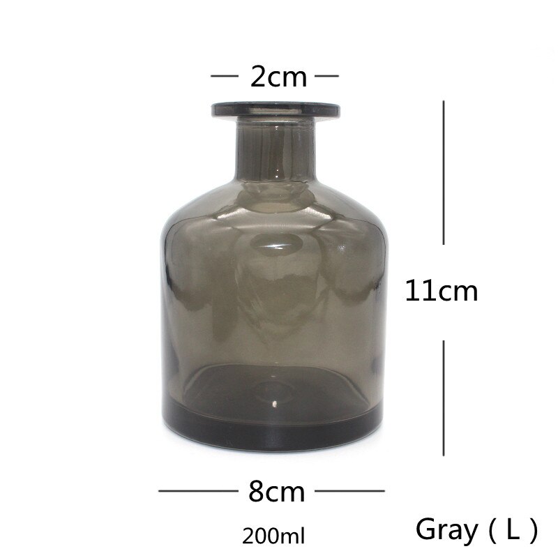 Matte Frosted Glass Jar Handmade DIY Aromatherapy Sented Candle Empty Glass Container Candle Jar Essential Oil Bottle with Lid: gray-L