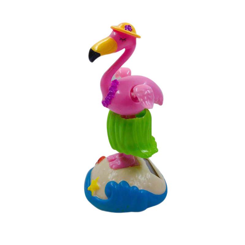 Funny Kids Dansen Dier Flamingo Danser Auto Decor Zonne-energie Innovatieve Zonne-energie Auto Decoratie