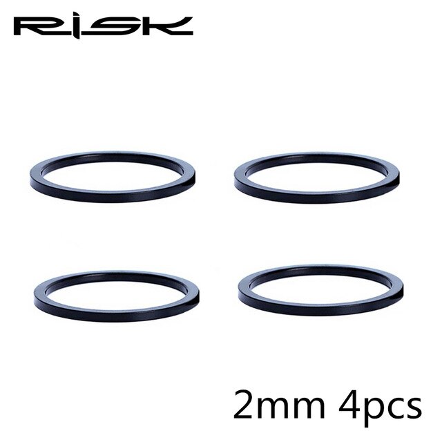 Juego de arandelas de horquilla de bicicleta, espaciadores de auriculares, anillo de elevación del manillar, ajuste de 2/3/5mm, accesorio de Ciclismo de aleación de aluminio, 1 Juego: 2mm 4pcs