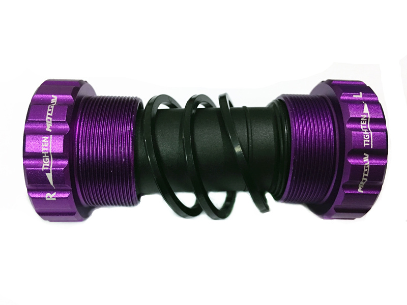 MOTSUV vélo pédalier vélo axe vtt vélo de route plastique et caoutchouc pédalier vélo aluminium boulon 68/73mm manivelle axe: Purple 1pcs