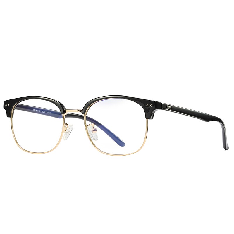 Pro acme  tr90 -montuur blauwlichtfilterbril heren dames unisex blauwlichtbril leesbril gamer computerbril  pb1202: C2 zwarte goud