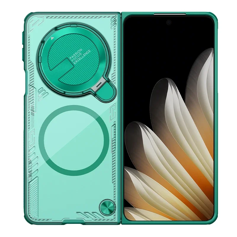 For OPPO Find N5 5G Case Nillkin Iceblade Prop Fold Lens for Magsafe Magnetic Privacy Lens Camera Stand Protection: green