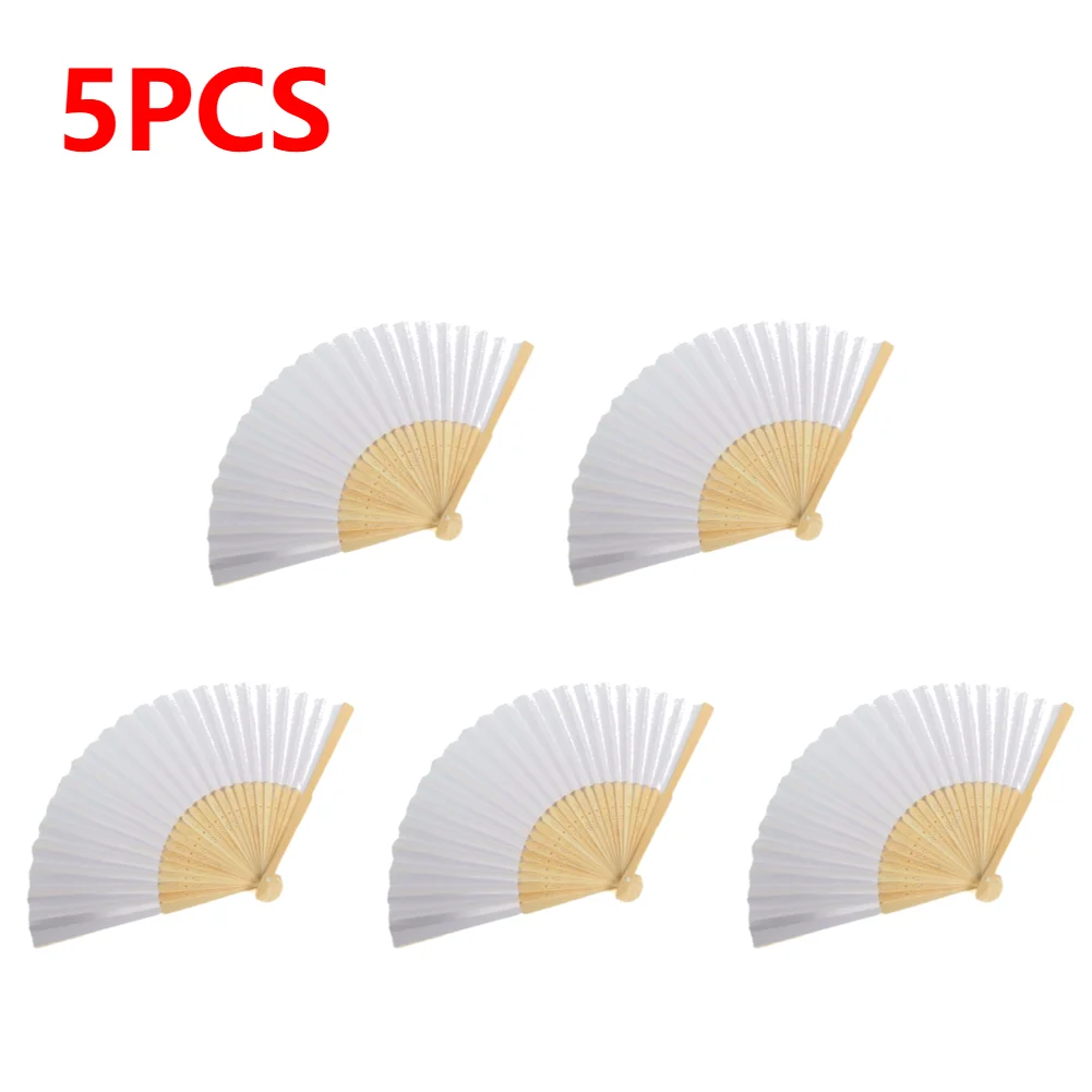 1-50pcs DIY Paper Bamboo Folding Fan Adults Children's Calligraphy Painting Practice Blank White Folding Fan Wedding: Navy