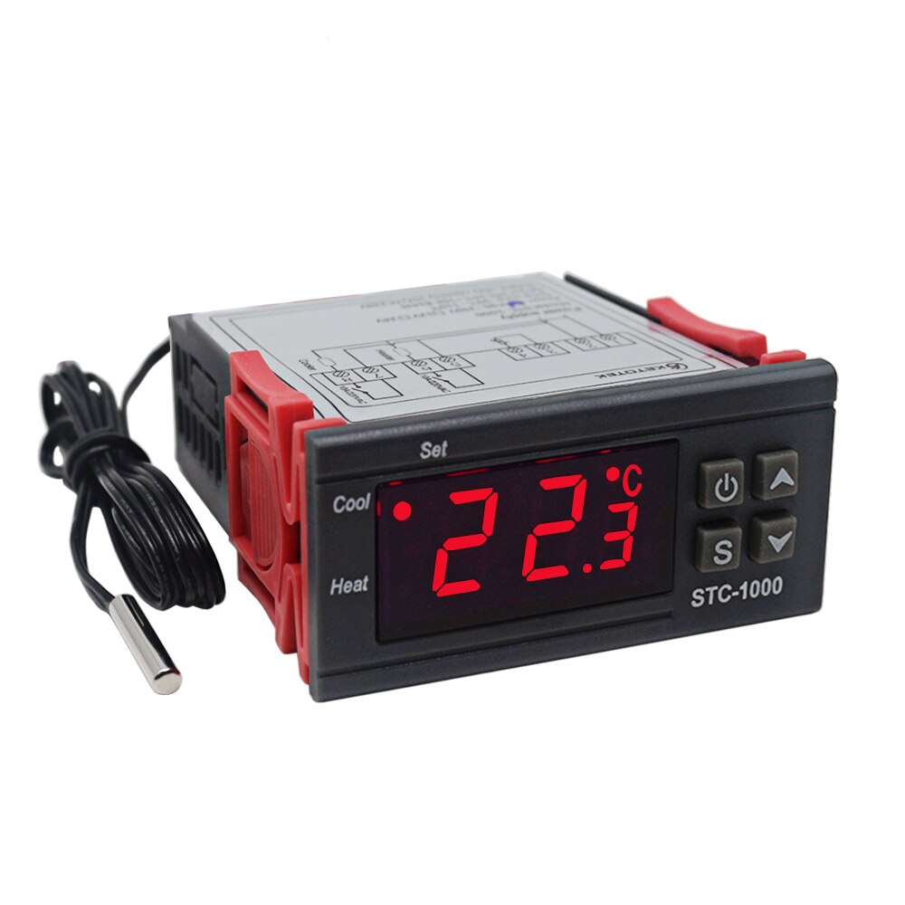 Digitale Temperatuurregelaar Fahrenheit Celsius Thermostaat Met Ntc Sensor 2 Relais STC-1000 ITC-1000 Voor Koelkast