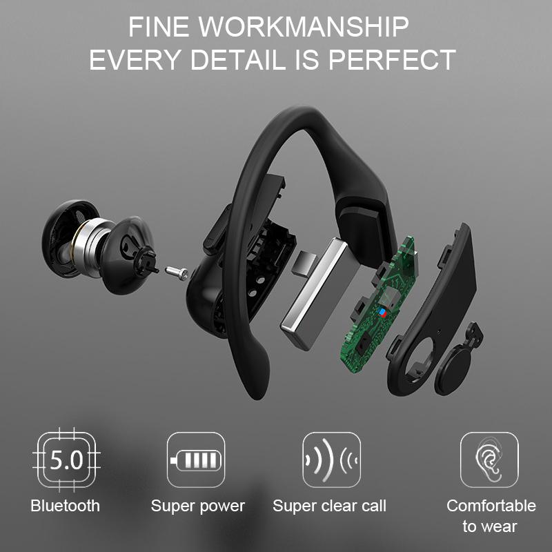 B10 tws kuulokkeet langattomat bluetooth urheilukuulokkeet automaattinen pop -up 6d stereoääni 950 mah tukiasemalla langaton lataus